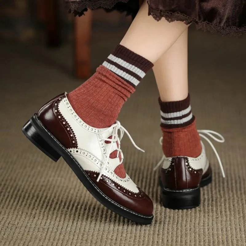 Soriano Two Tone Oxford Brogue Loafers
